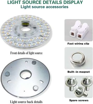 Dia125mm 丸PCBボード 4.9' LED リトロフィットライトキット 22W カラー 3CCT 3000K/4500K/6000K CRI90 天井ファンライト 交換パネル用 PCB 天井ライト LED リトロフィットキット120V 2200LM
