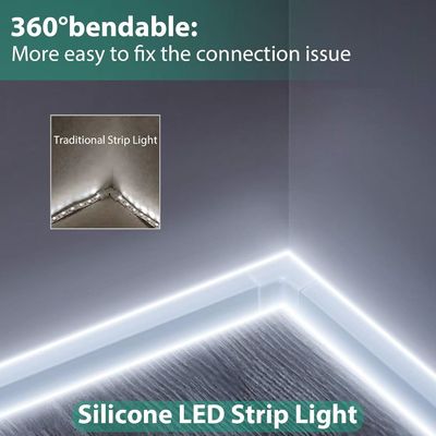ホワイト LED ストライプライト 16.4ft/5m ネオンライト ストライプ 12V フレックス 防水 ネオン LED ストライプ シリコン LED ネオンロープライト キッチン 寝室 内外装飾 電源アダプター 含まれていません