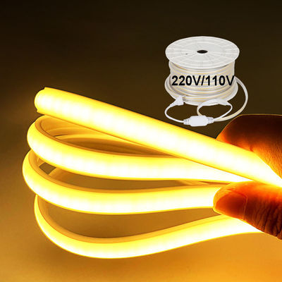 110V 220V 防水COB LEDライトストライプ PVCグリー 調整可能 青 /氷青 /白 /緑 /紫 /金 /ピンク