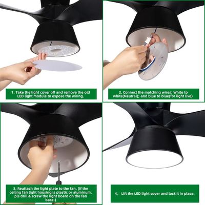 15W 100MM LEDライト エンジン ダイニングルーム 120V 天井扇風機 パネル リモート キット DOB モジュール付き LED 天井扇風機 ライト 交換