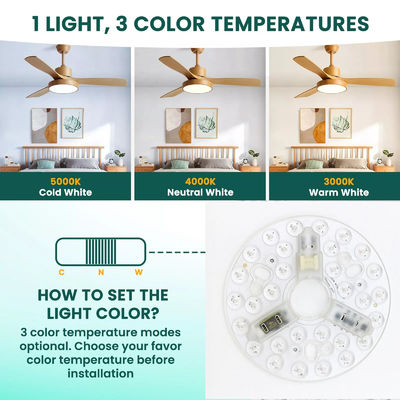 ERP Rosh LED モジュール 5CCT 12W/18W/24W DIP スイッチ 天井照明扇風機