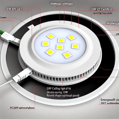 ERP ETL 認証済み 24W 丸型 LED パネルライト 可変色温度
