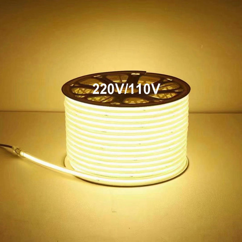 110V 220V 防水COB LEDライトストライプ PVCグリー 調整可能 青 /氷青 /白 /緑 /紫 /金 /ピンク